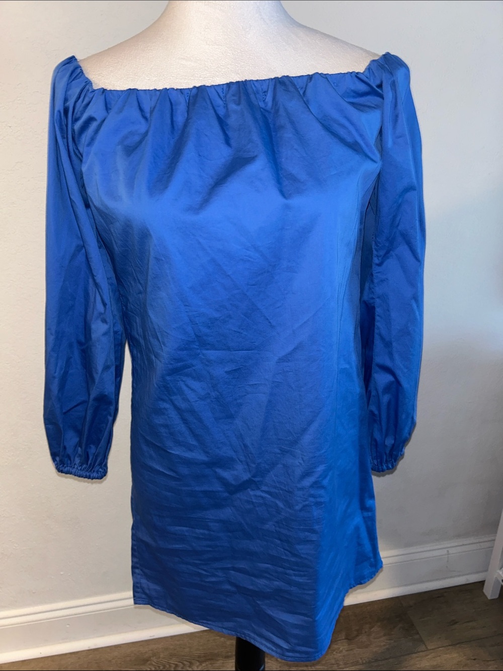 Alexie Royal Blue Off-Shoulder mini dress